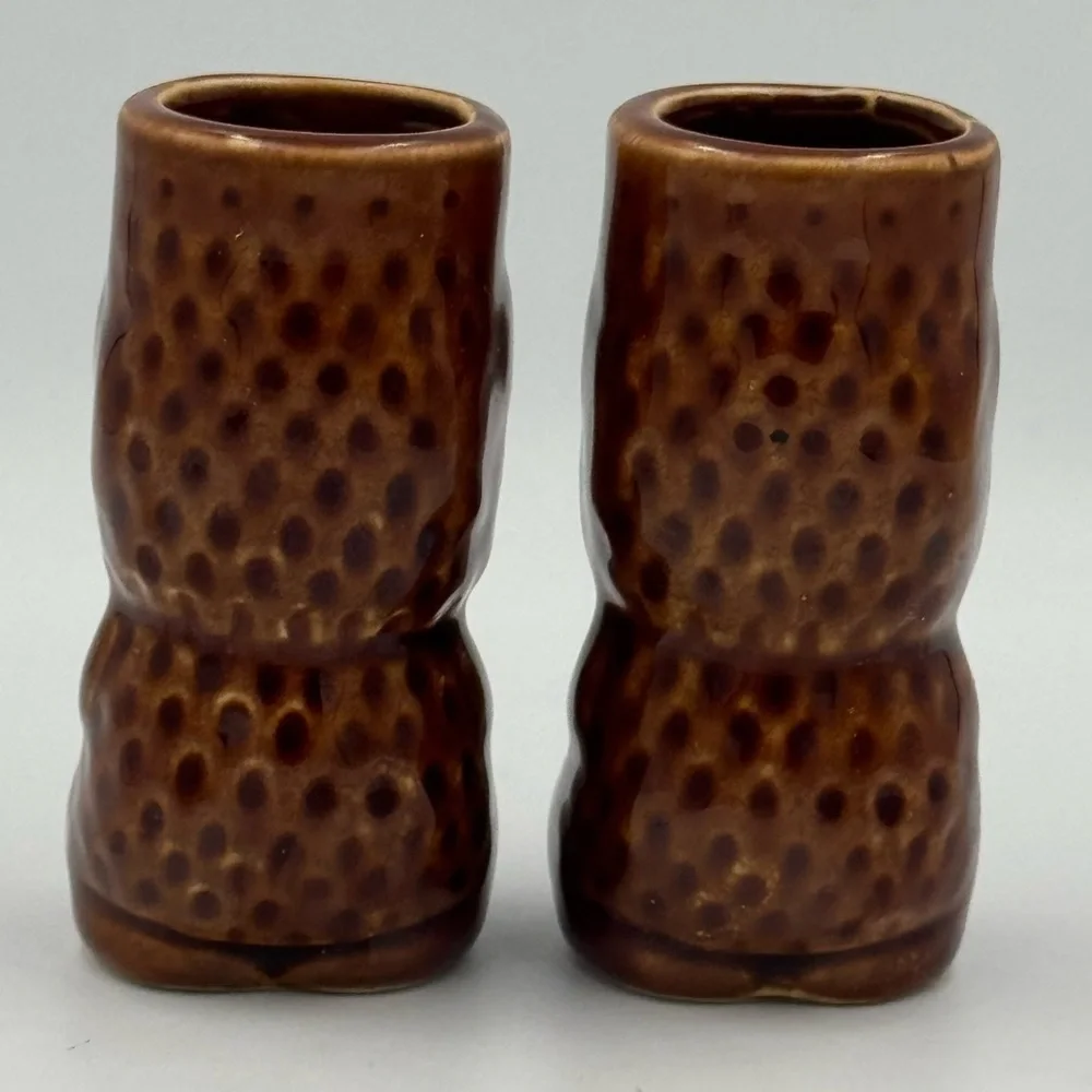 Pair of Maori Tiki Mug Shot Glasses
